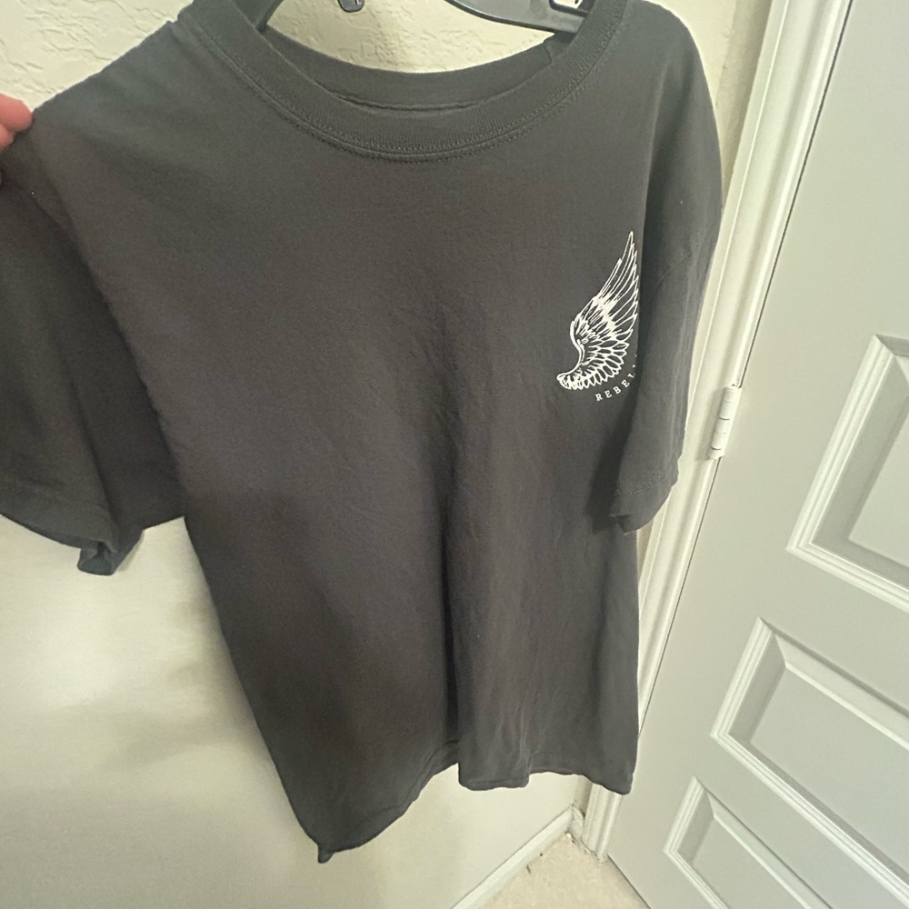 Black T-Shirt with Wing Design